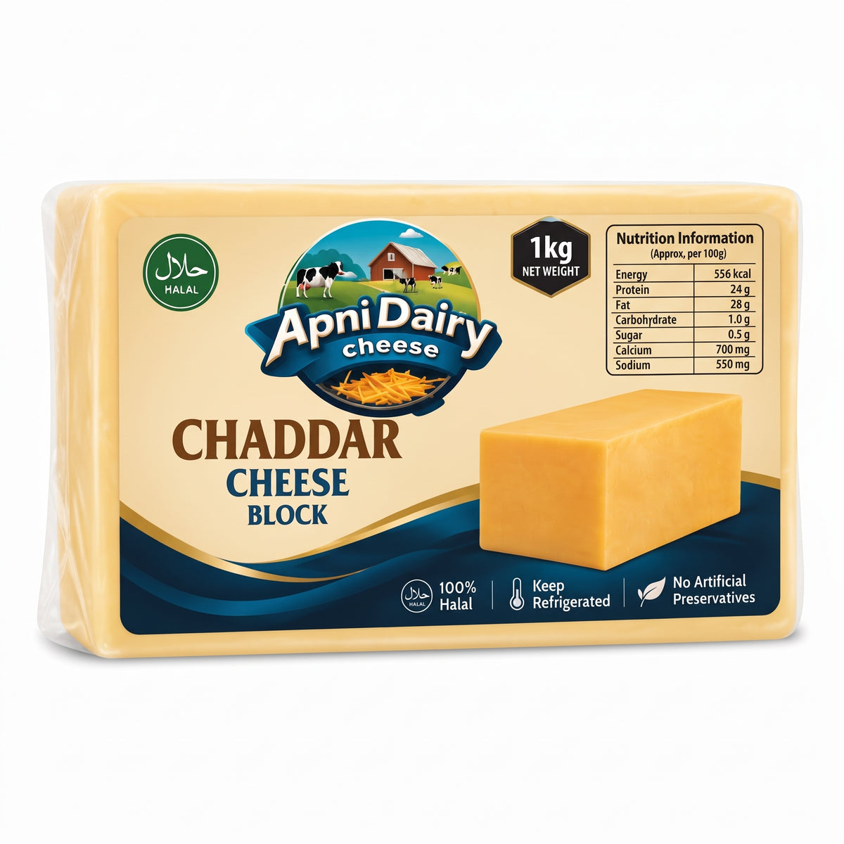 Cheddar Cheese Block 1KG
