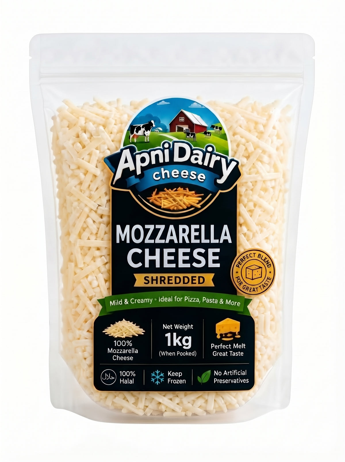 1kg Shredded Mozrella Cheese