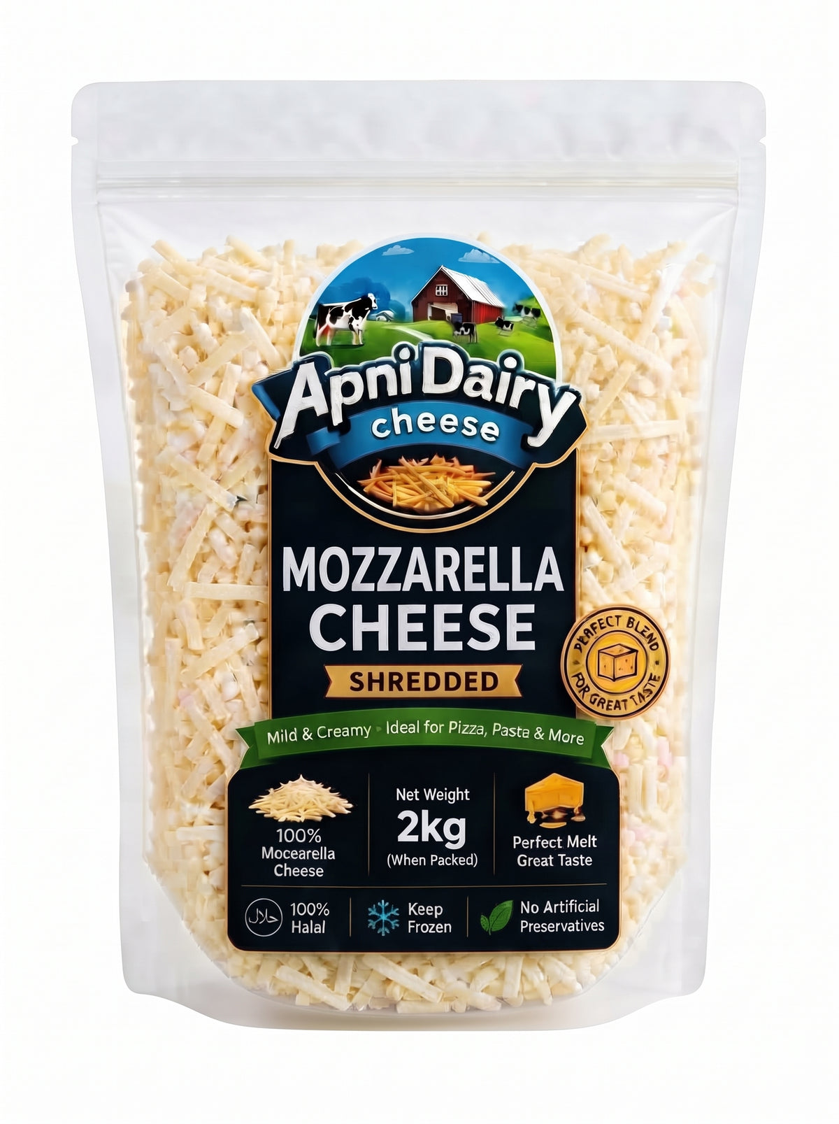 2kg Shredded Mozrella Cheese