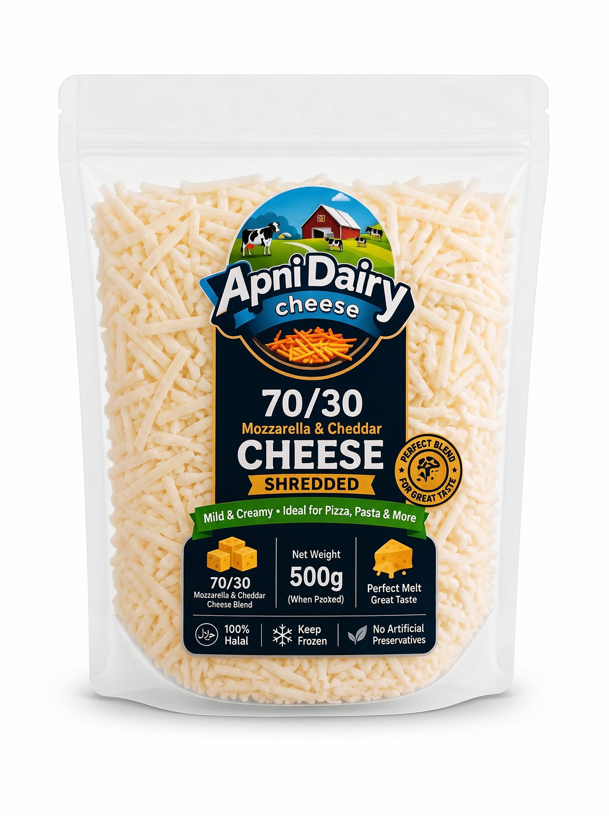 500g Shredded 70/30 Cheese